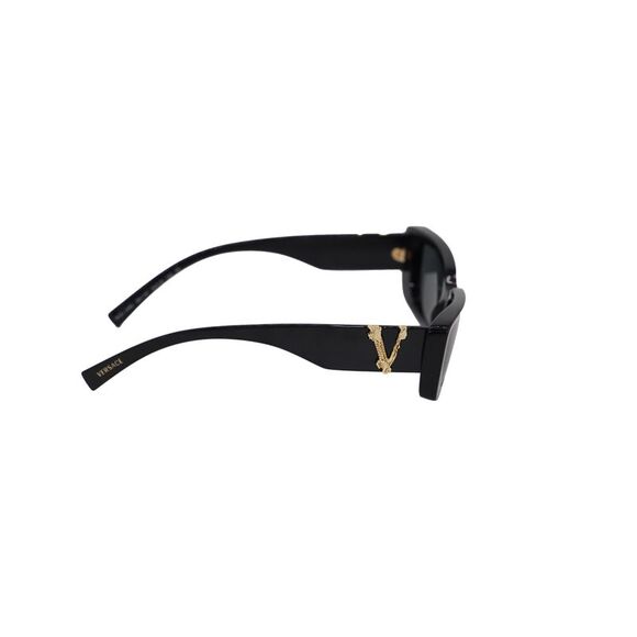 Versace Virtus Rectangular Sunglasses In Black Acetate - Picture 5 of 7
